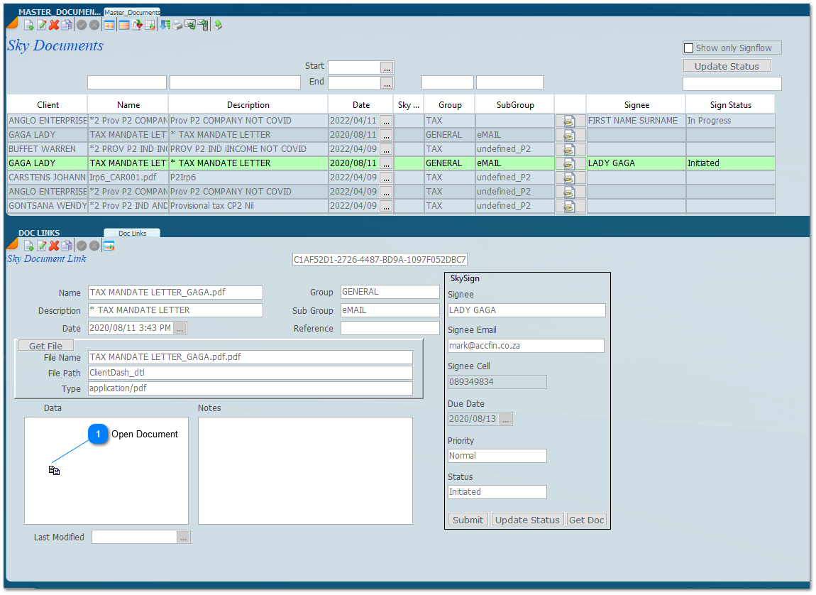 Document Storage Enquiry